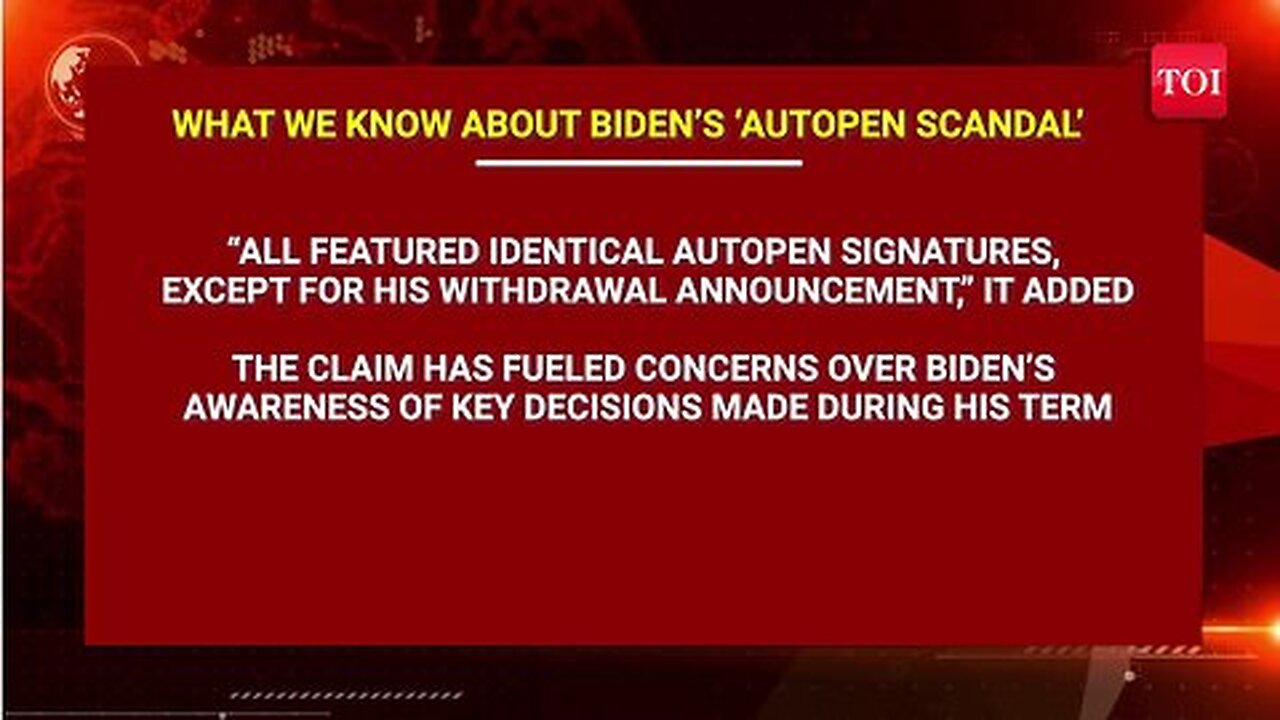 Trump's BLAZING Attack On Biden Over 'Autopen Scandal' _ Fury Over 'Identical Signatures' _ Details