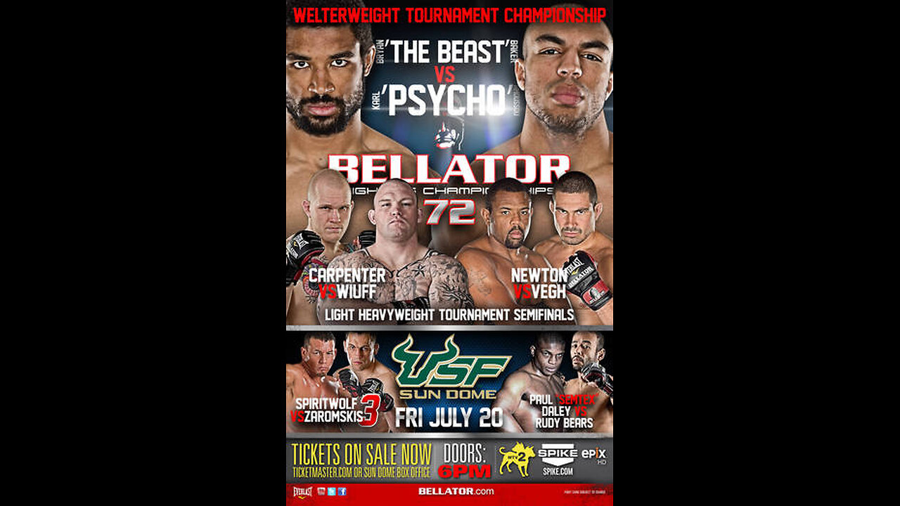 Bellator FC 72 - Jul 20 2012 - Sun Dome, Tampa, FL