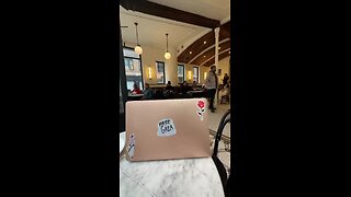 Z10NIST harasses a woman because she had a "FREE GAZA🇵🇸" sticker on her laptop.