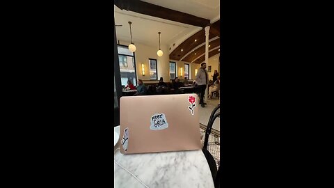Z10NIST harasses a woman because she had a "FREE GAZA🇵🇸" sticker on her laptop.