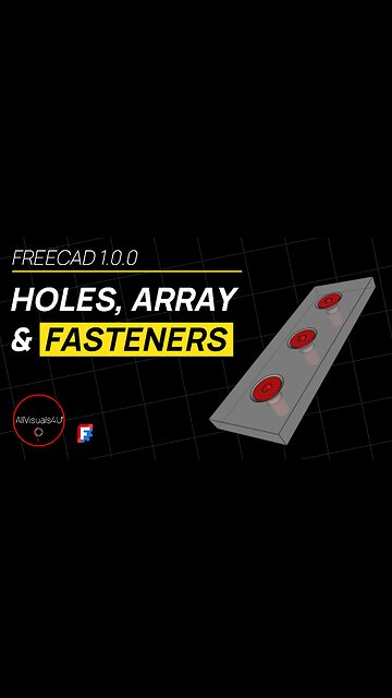 🧰 FreeCAD Hole Tutorial - FreeCAD Fasteners Workbench - FreeCAD Hole Tool | #Shorts