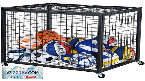 VEVOR Rolling Sports Ball Storage Cart Lockable Basketball Cage with Double Lids Review