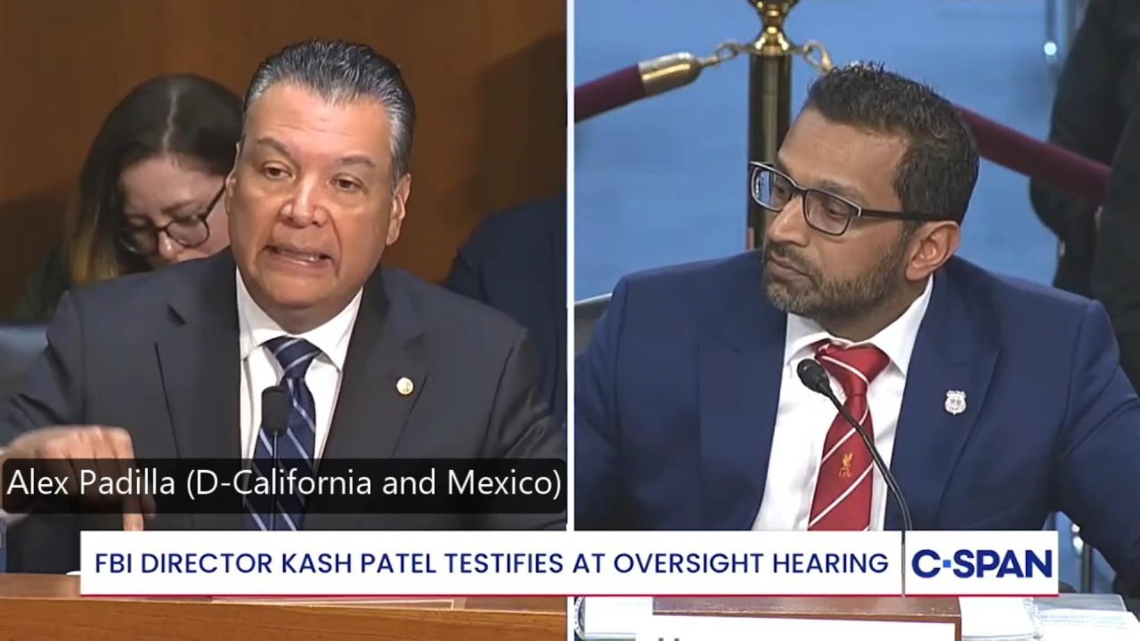 Alex Padilla (D-CA) questions Kash Patel * 9/16/25