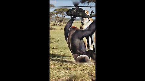 ‎**"Jungle Man’s Epic Dodge of Lion’s Strike! 🦁💪 #Shorts"**