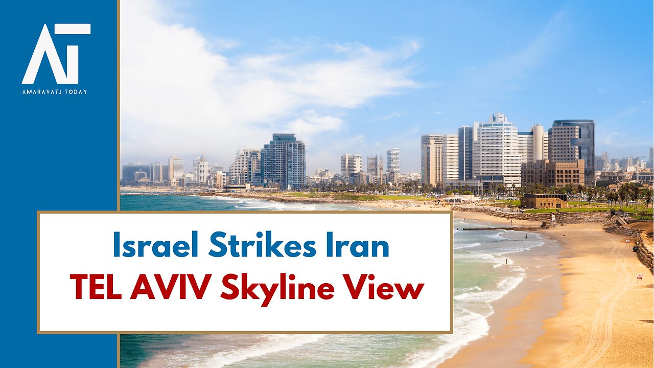 Israel Strikes Iran: Tel Aviv Skyline Amid Nuclear Facility Attacks | Middle East War |AT World LIVE