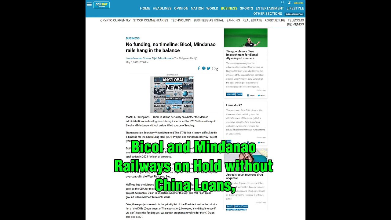 Bicol and Mindanao Railways on Hold without China Loans, US refuses to take their Place