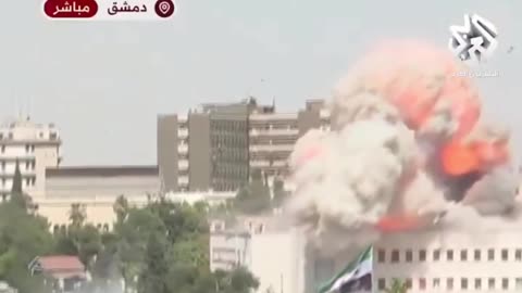 The moment the Syrian General Staff building was bombed