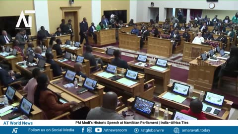 PM Modi’s Historic Speech at Namibian Parliament | India–Africa Ties | Amaravati Today World News