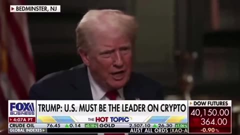 President Trump "Maybe we'll pay off our $35 TRILLION handing them a CRYPTO CHECK, a little BITCOIN"