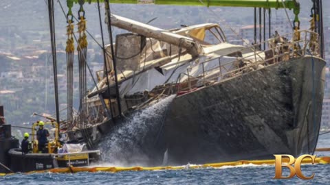 Sunken Bayesian superyacht raised from seabed near Sicily