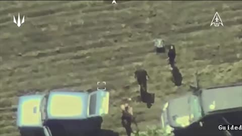 Large Groups of Russian Infantry Shredded by Multiple Cluster Bombs