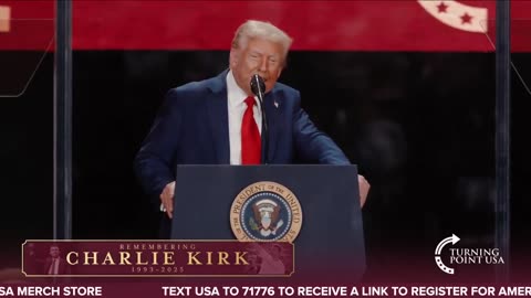 . @POTUS : "Charlie Kirk started with only an idea to change minds on college campuses,