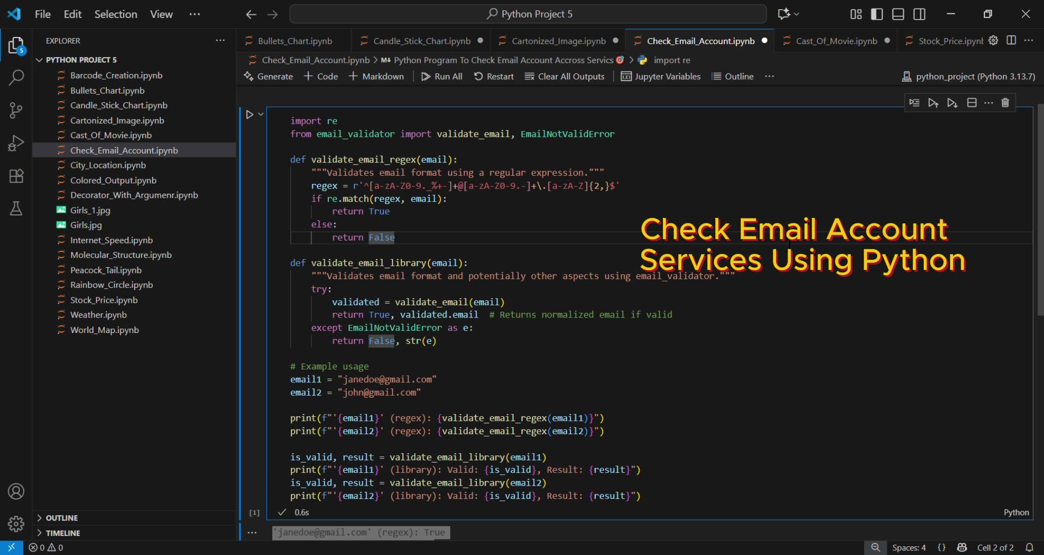 Create Email Check Account Services Using Python