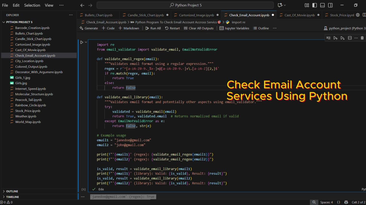 Create Email Check Account Services Using Python