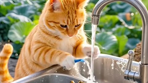Master Cat ate crabs today, but there was a bit of a situation.#cat #animals #funnycats