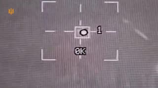 Ukrainian F-16 shooting down a Russian Shahed drone using APKWS laser-guided rocket.