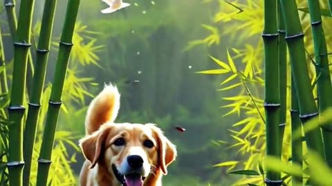 The Dog and the Panda in the Bamboo Forest. #barkingbliss #slowmo #pets #hilariousfails #slowmotion