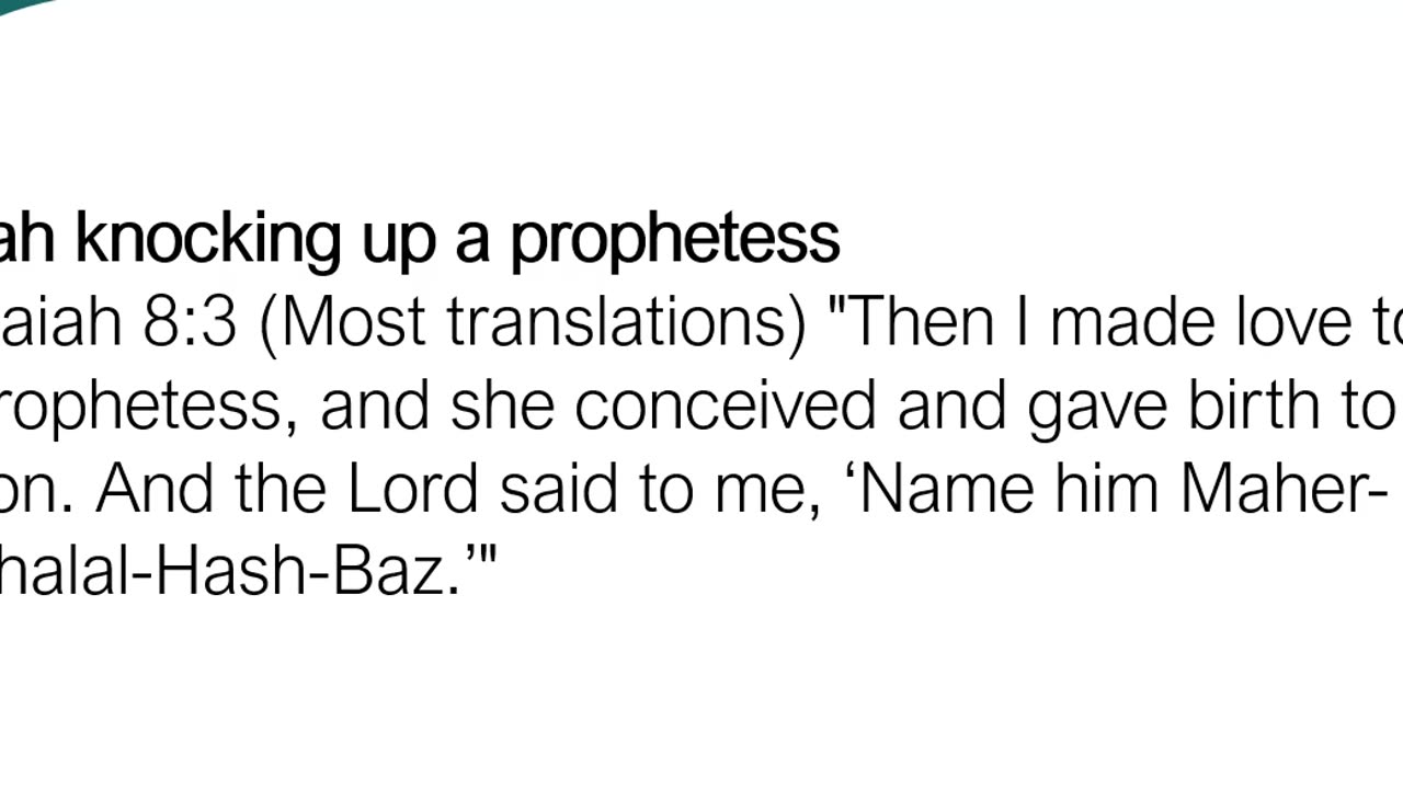Isaiah is knocking up a prophetess? (Isaiah 8:3) Most translations