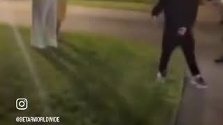 Family is attacked for asking group of people to get off his property during illegal street takeover