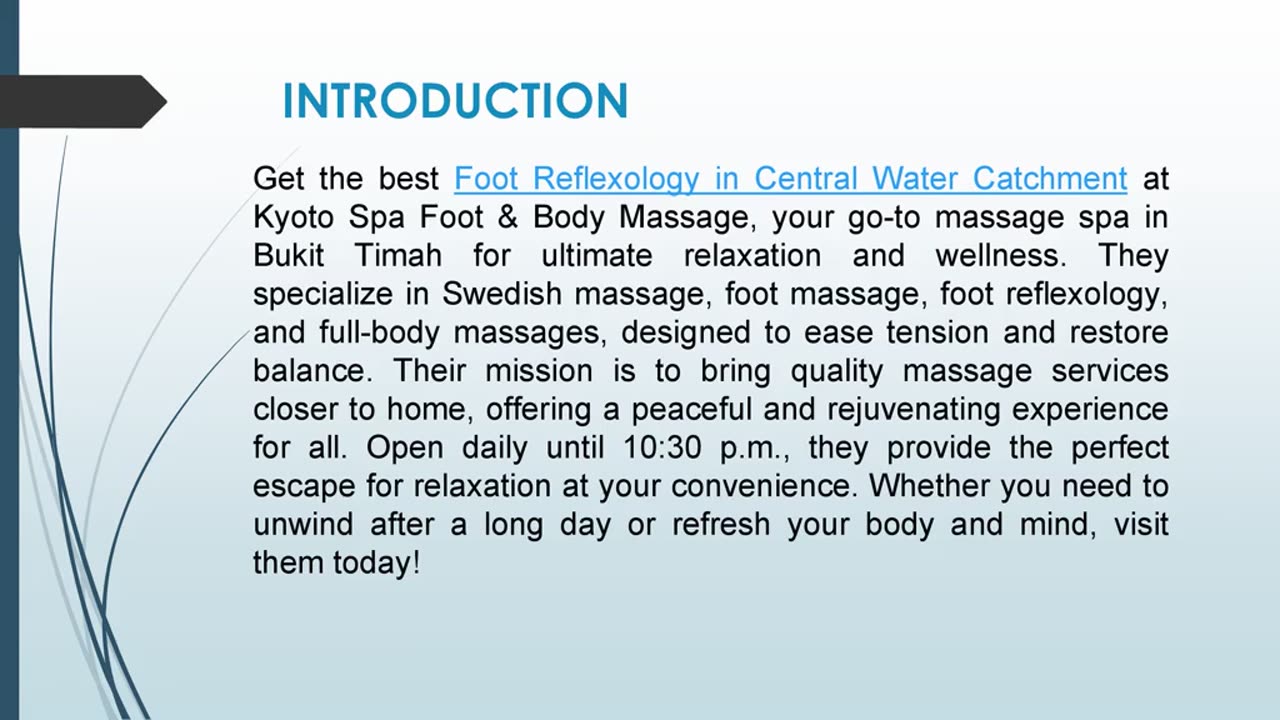 Get the best Foot Reflexology in Central Water Catchment