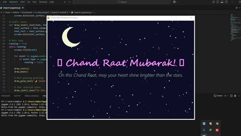 Celebrate Chand Raat with Special Animation _ Python Project