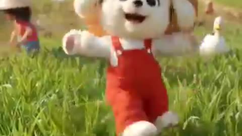 Funny Puppy Dance Challenge in Rice Fields 🐶🌾 Adorable Farm Dog Shorts