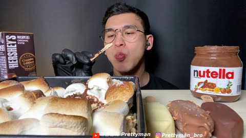 ASMR CHOCOLATE ICE CREAM & MARSHMALLOW MAGNUM, HERSHEY’S, Nutella DESSERT MUKBANG
