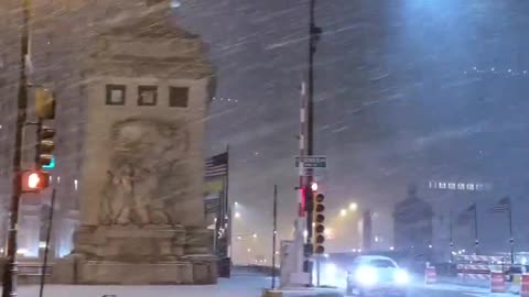 Chicago street view in Winter
