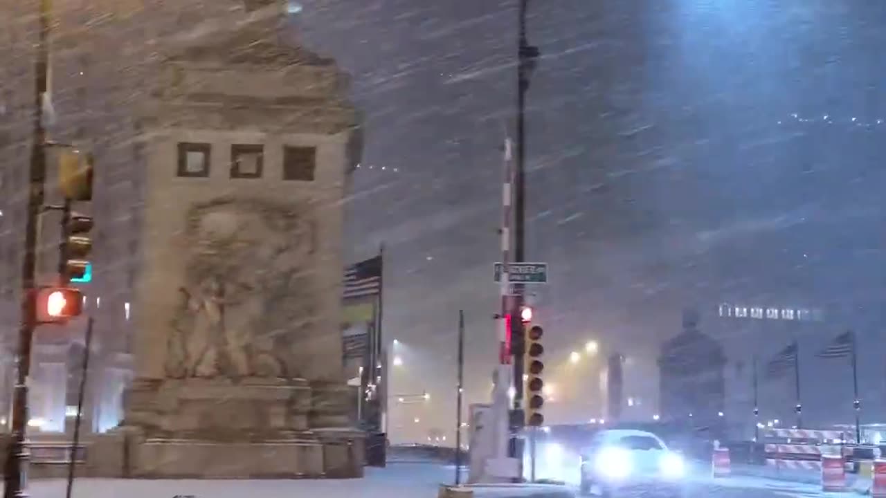 Chicago street view in Winter