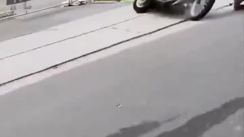This biker will regret his drift