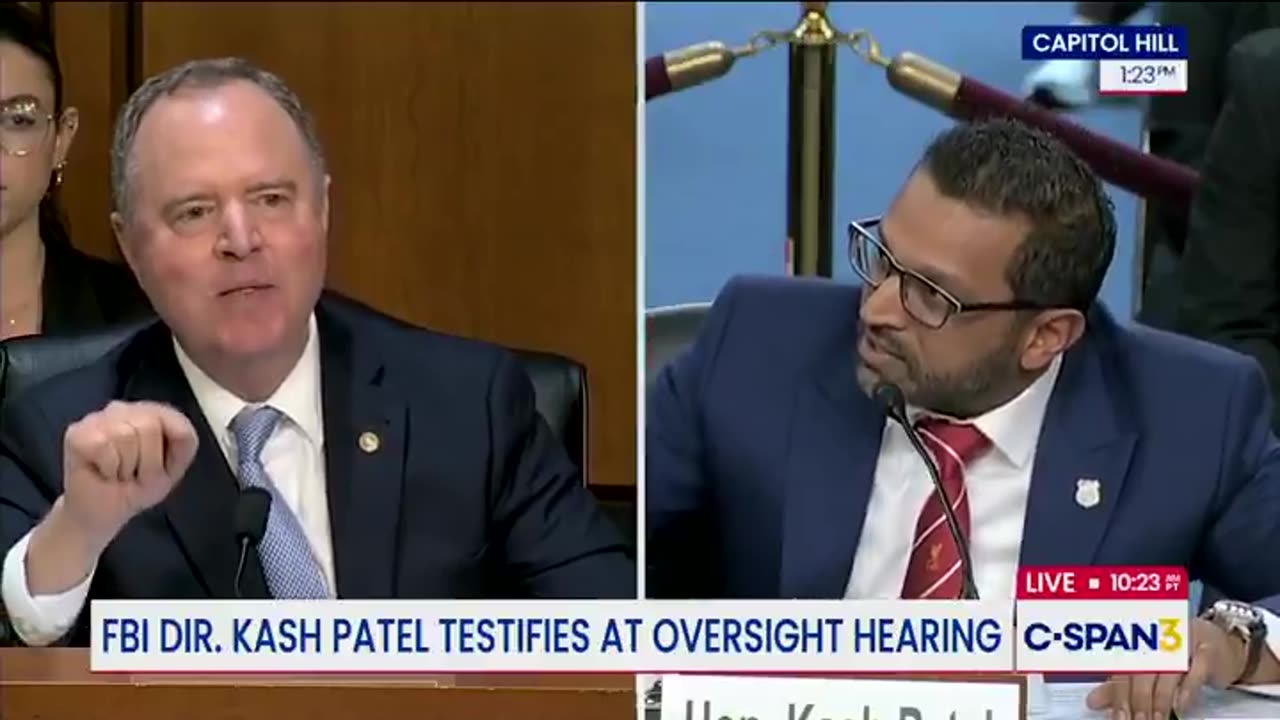 FBI Director Kash Patel confronts Democrat Adam Schiff