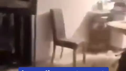 Footage shows an Israeli apartment destroyed by Iranian missiles.
