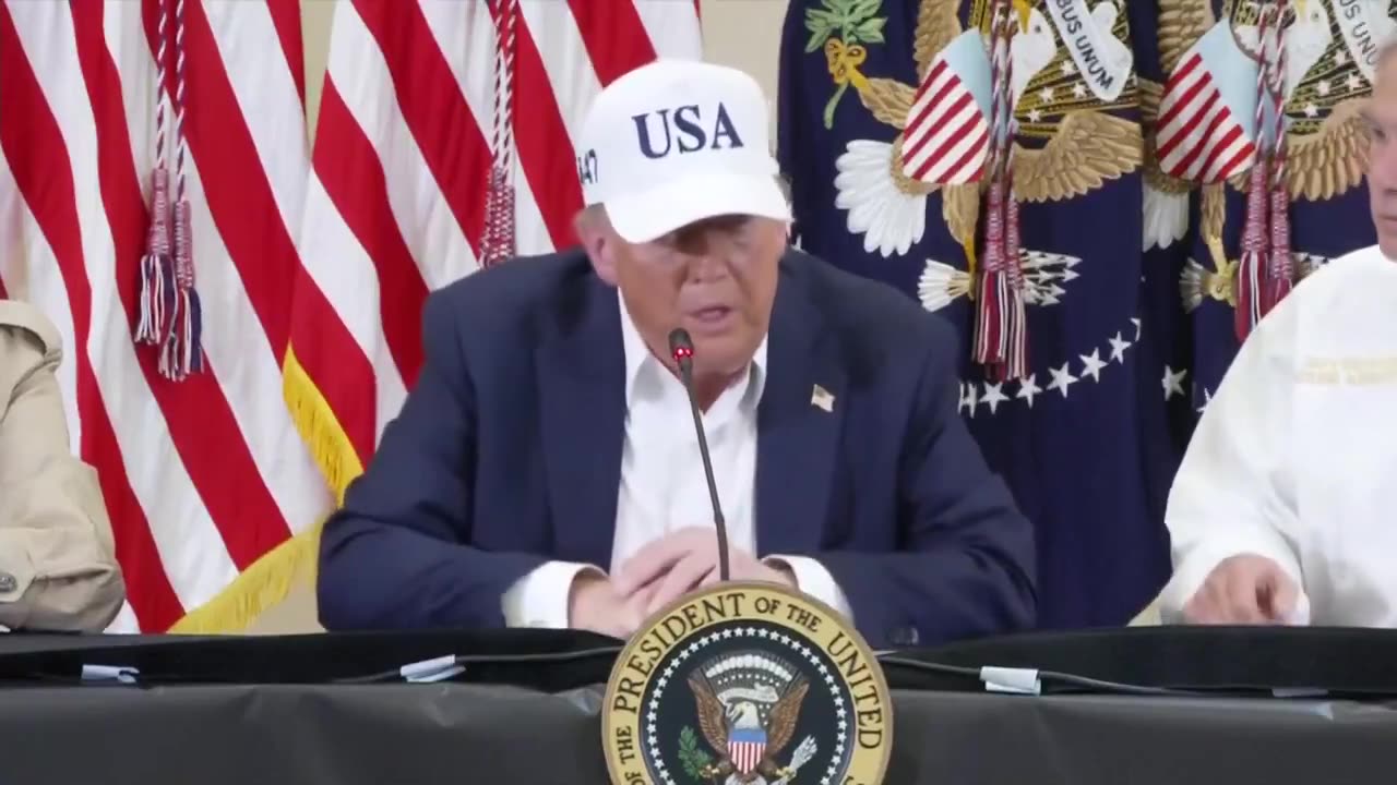 "They were there because they loved God - we grieve this unthinkable tragedy - President Trump ❤️😢 7.11.25