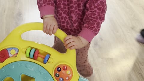 Baby Kayla Walking With Her New Toy