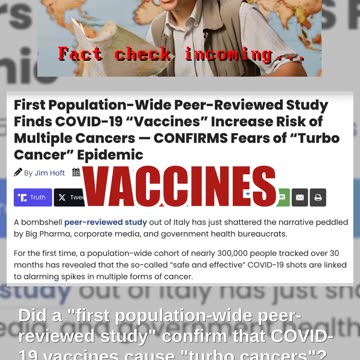 Fact Check: Peer-Reviewed Study About Covid-19 Vaccines Did NOT 'Confirm' Epidemic Of 'Turbo Cancer'