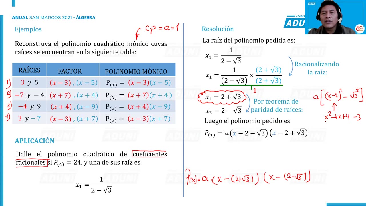 ANUAL ADUNI 2021 | Semana 16 | Álgebra