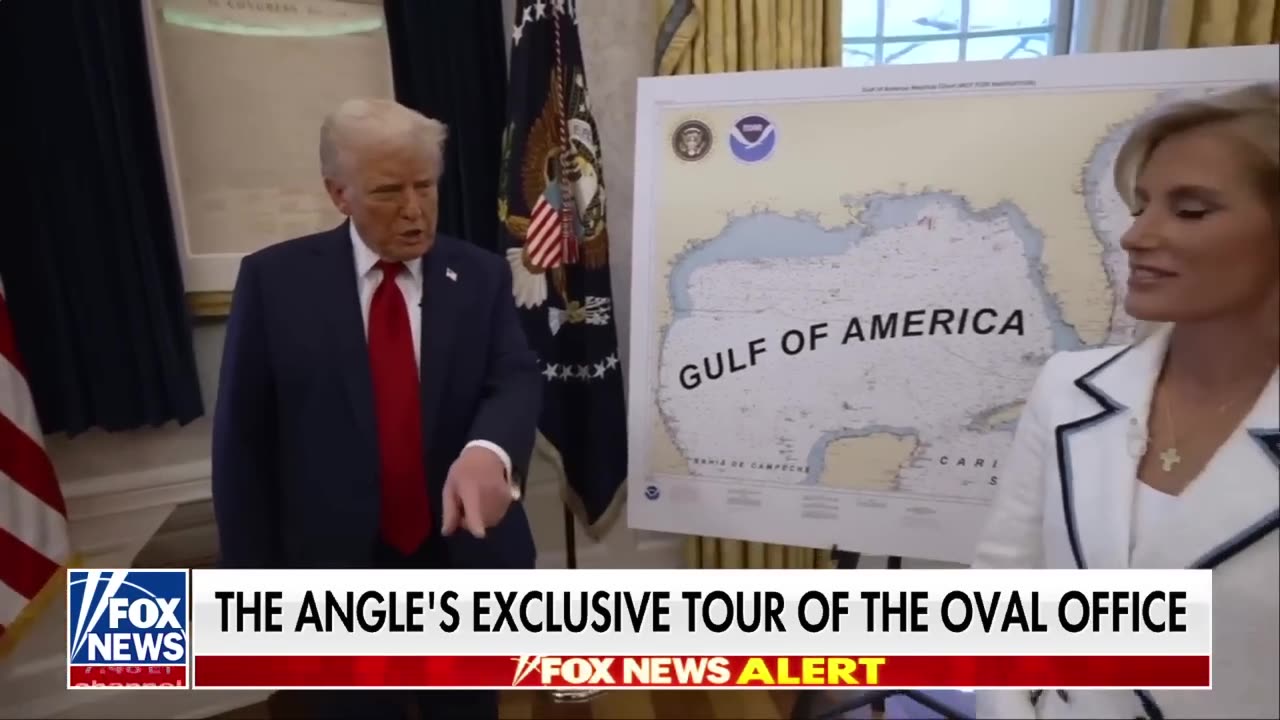Trump hangs Declaration of Independence in Oval Office 'Never been up' before