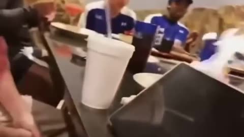 Hilarious Baby's Reaction at Hibachi Restaurant! #viralvideo #Funny Moments