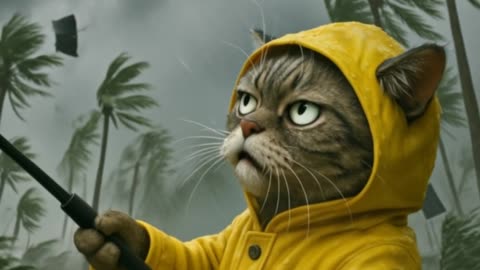 Annoyed Cat vs. Hurricane 😹🌪️ | Comedy Cat Short