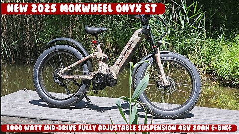 POWERFUL Mokwheel Onyx ST, 1300 peak mid drive, Torque PAS, Adjustable Suspension, 48v 19.6ah ebike