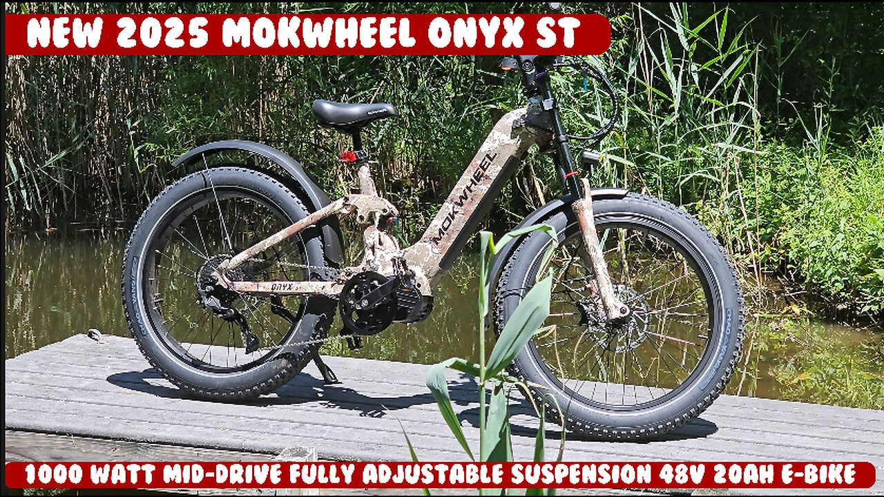 POWERFUL Mokwheel Onyx ST, 1300 peak mid drive, Torque PAS, Adjustable Suspension, 48v 19.6ah ebike