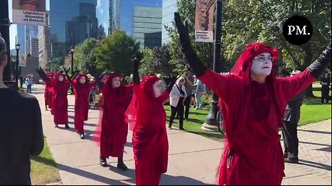 NOW - Climate cultists perform bizarre ritual in Toronto, Canada.