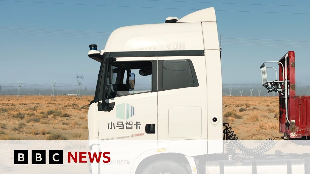 China launches fleet of self-driving trucks | BBC News