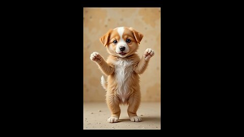 Cute beautiful puppy dance