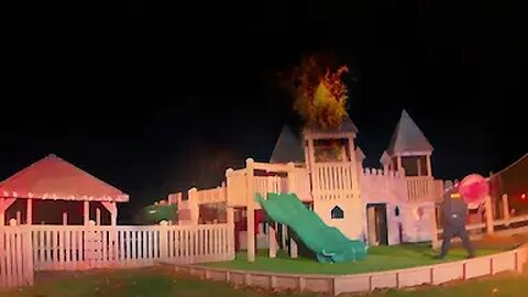 Firefighter Sets a Playground on Fire