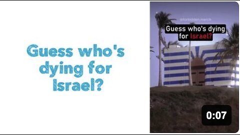 Guess who's dying for Israel?