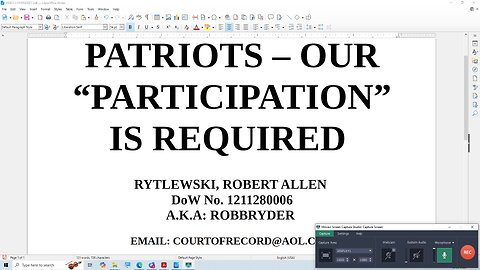 Patriots -- Our "Participation" is Required