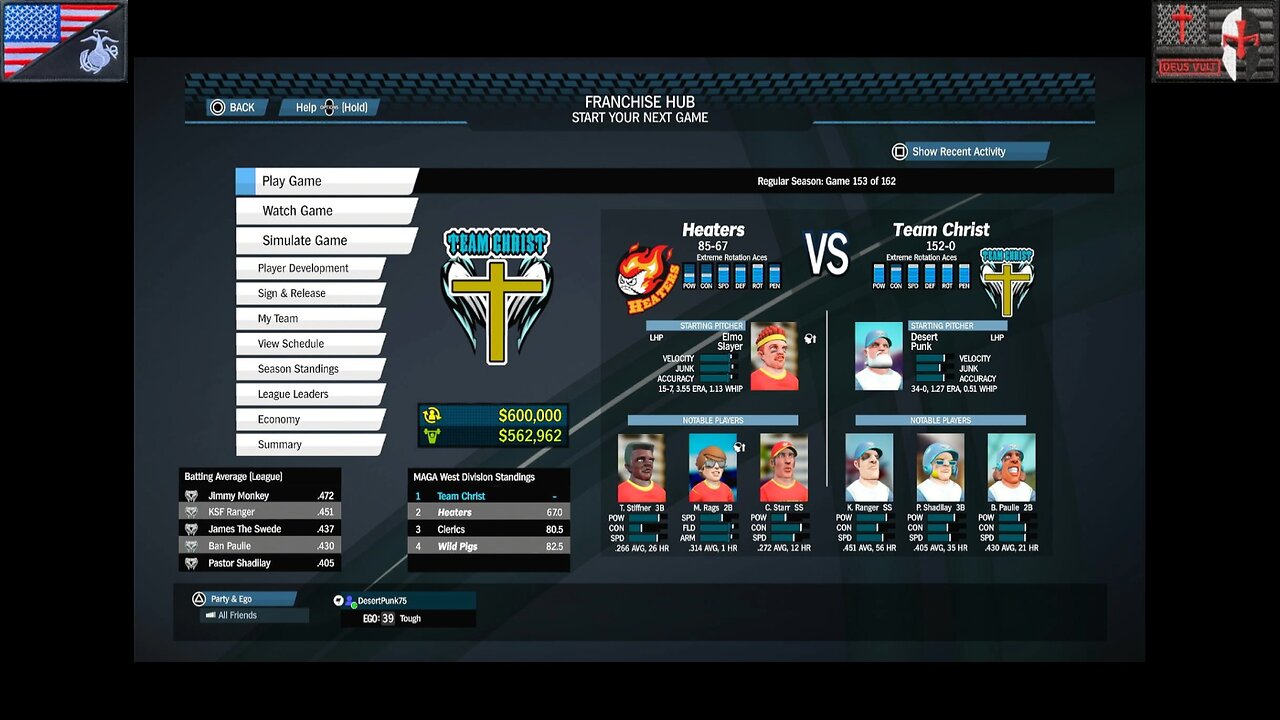 Based Sportsball 2025: Regular Season - Game #153 [Team Christ vs. Heaters]