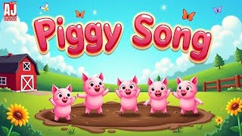 Piggy Song for Kids | Cute Pig Cartoon Song | Animal Rhymes😊