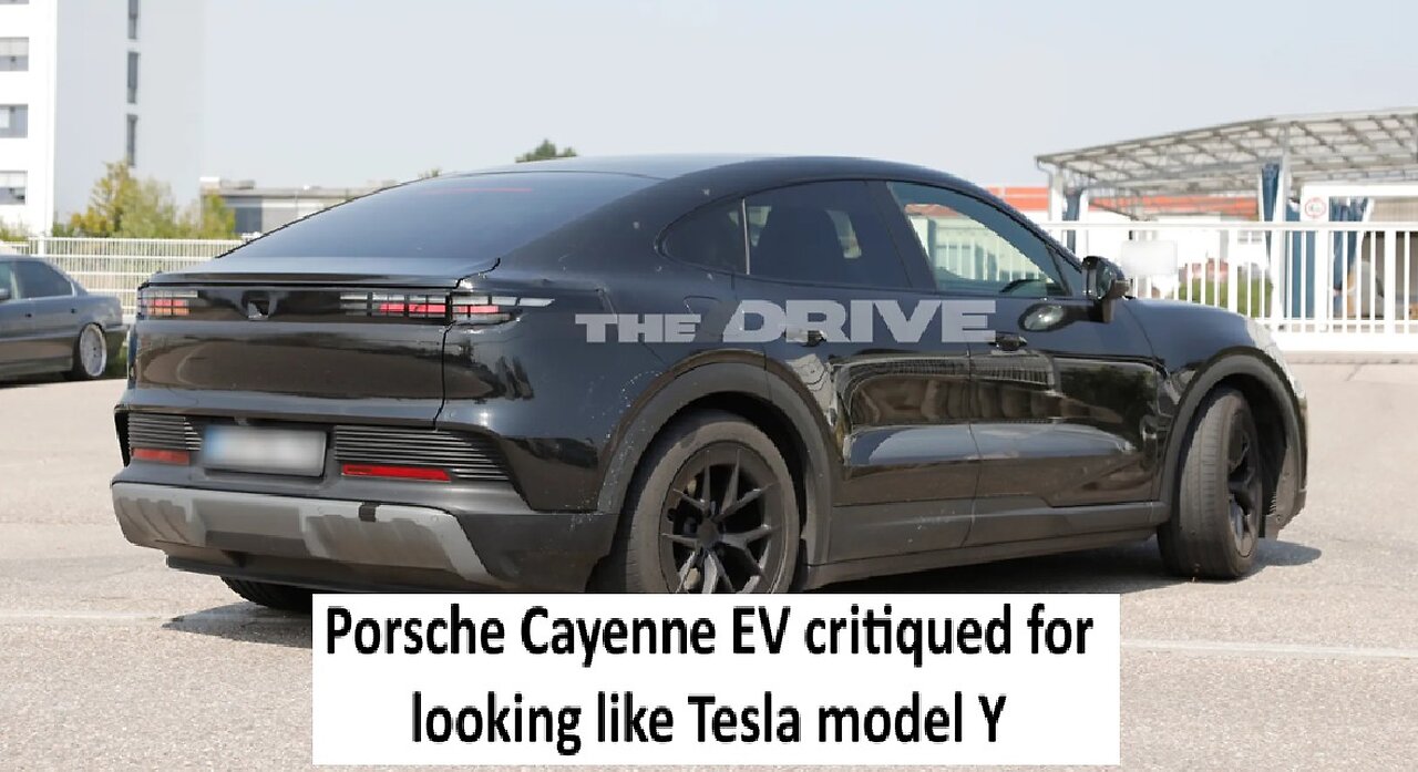 Porsche Cayenne EV critiqued for looking like Tesla Model Y